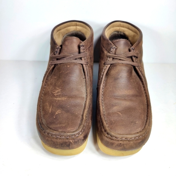 Clarks Stinson Hi  Brown Leather Chukka Brown Smooth Beeswax Men's Shoe Mens 11M - Picture 2 of 9
